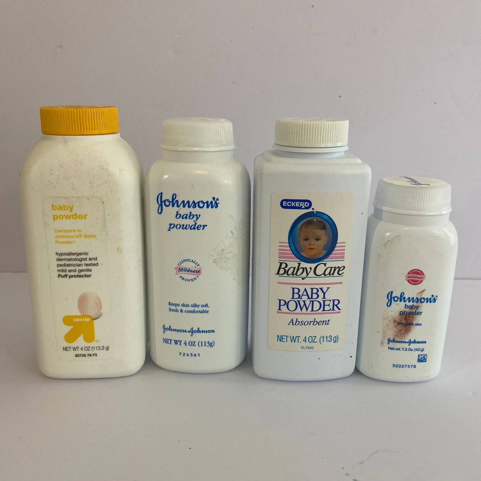 Lot of 4 Travel Size Baby Powders Johnsons Talc
