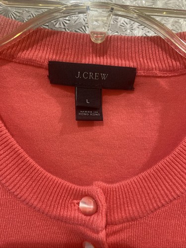 NWOT J CREW LARGE CORAL JACKIE CARDIGAN SWEATER PEARL BUTTONS - Picture 3 of 5