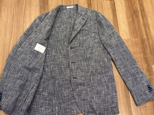 Boglioli K-Jacket Sport Coat EU 50 US 40 Gray Blue Wool Cotton Italy