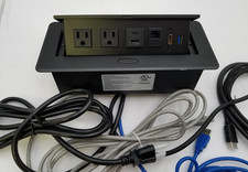 Recessed Power Strip with 2 AC, USB-A, USB-C, Ethernet, USB, HDMI cables Ports