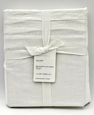 Pottery Barn Belgian Flax Linen Cal King Bed Skirt White 14” Drop NEW
