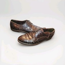 Vintage Nettleton Alligator Crocodile Split Toe Lace Up Oxford Men's Size 12 C