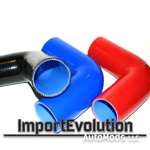 HPS 3-1/8 ID, Silicone 90 Degree Elbow Coupler Hose, High Temp 4-ply Reinforced Black