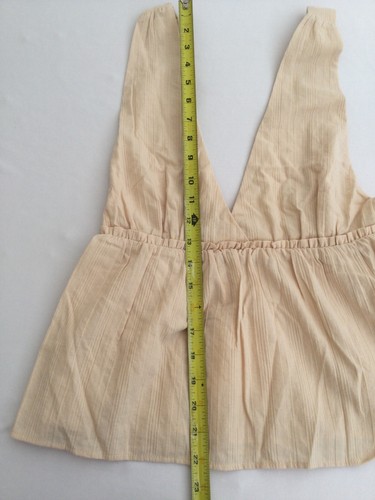 Honey Belle Summer Crop Top Size Small Deep V-Neck Elastic-Back Adjustable Strap - Picture 5 of 9