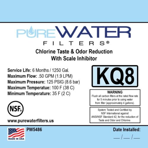 Kit de filtro de agua KQ regular para cervecerías comerciales de plomería de un solo servicio Keurig - Imagen 5 de 8