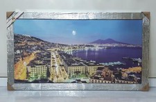 QUADRO MODERNO VESUVIO CORNICE ARGENTO IN LEGNO