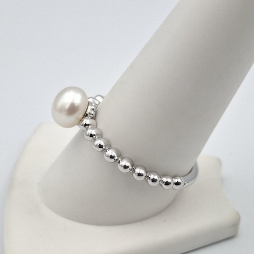 Honora 925 Sterling Silver 7mm White Cultured Pearl Solitaire Ring Size 10 - Picture 7 of 12
