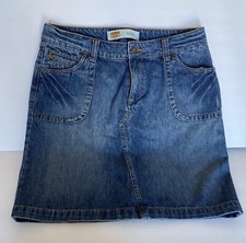 Women s Classic Route 66 Denim Skirt With Button And Zipper Closure