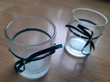 22 x Wedding TeaLight Candle Holders, with Teal Ribbon & Diamanté Jewels