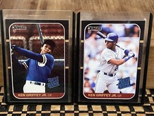 KEN GRIFFEY JR 2-Card Lot 1987 Donruss Rated Rookie Bellingham MINOR LEAGUE HOF