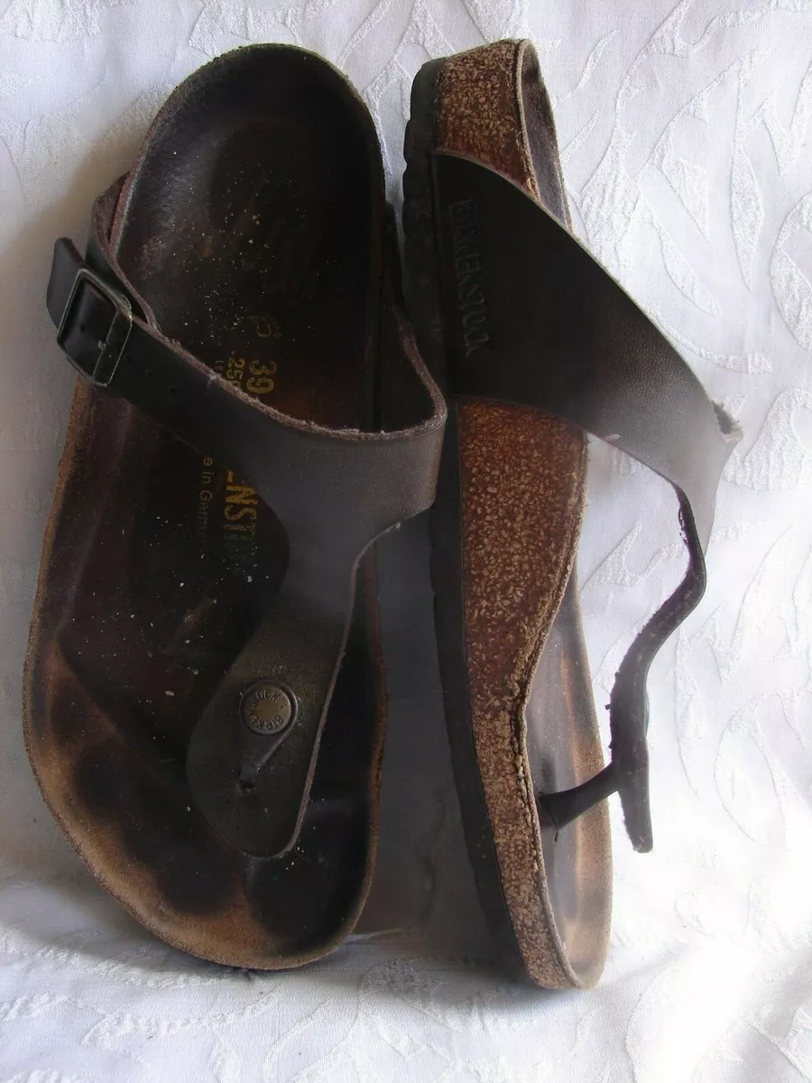 Birkenstock Gizeh Women's Sandals Size L8/M6 39 Bronze Brown Cork