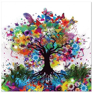 Colourful Tree Acrylic Wall Art Ebay