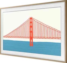 Samsung 55 inch The Frame Customizable Bezel In Modern Teak