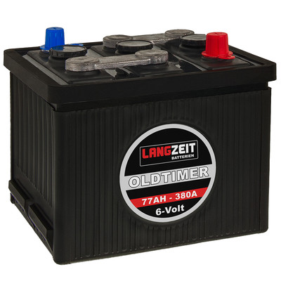 Oldtimer Autobatterie Batterie 6V 77Ah 380A/EN Starterbatterie 6 Volt