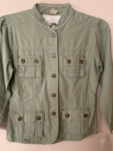 Chaqueta de algodón oliva Nick & Mo VINTAGE talla mediana nueva con etiquetas - Imagen 2 de 4