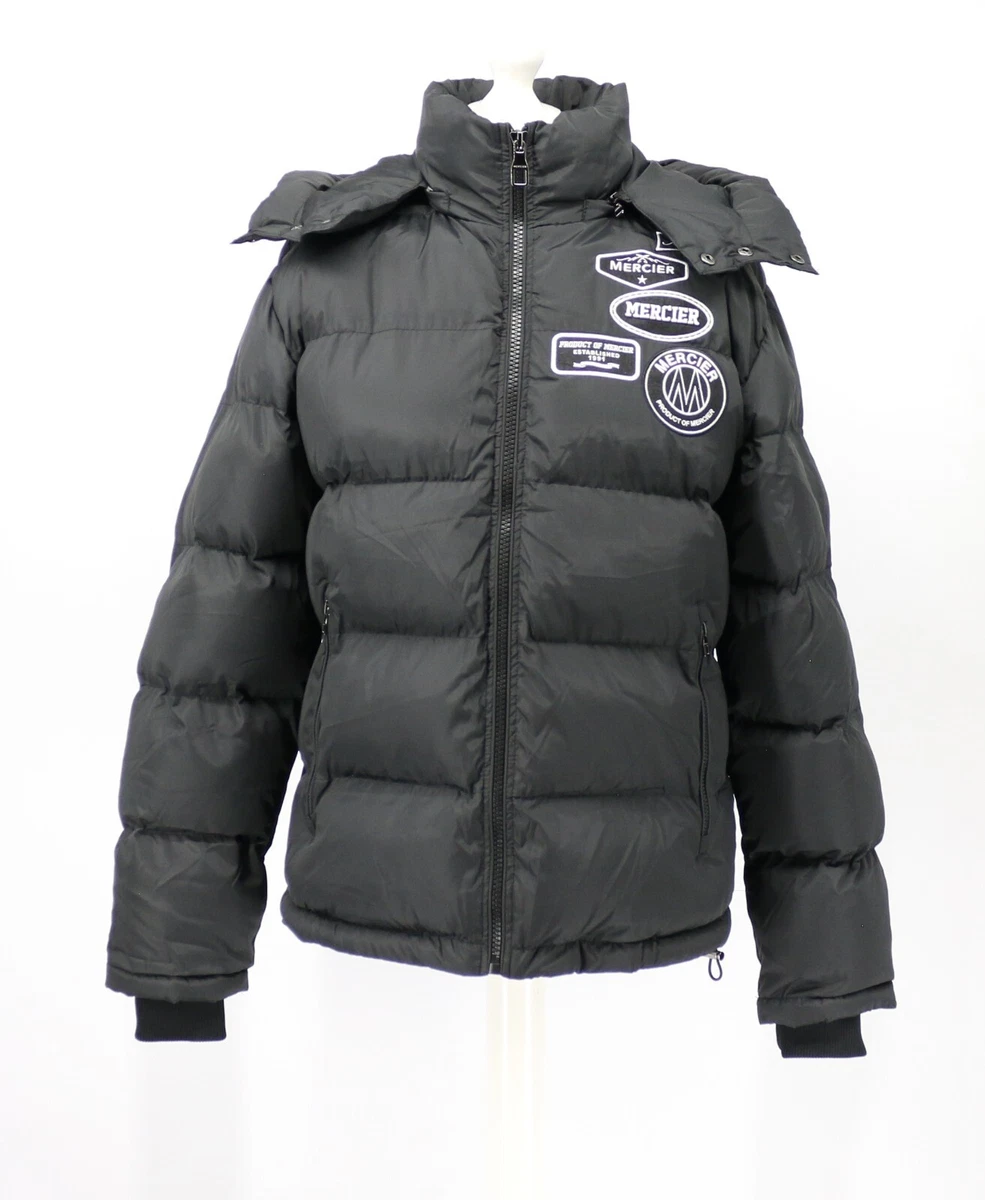 MERCIER BRONX MONO BADGE 2.0 MENS PUFFER JACKET UK M BLACK RRP 