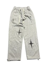 Poizen Black Isotoxal Star *Mens Medium* Grey Jogger Graphic Sweatpants