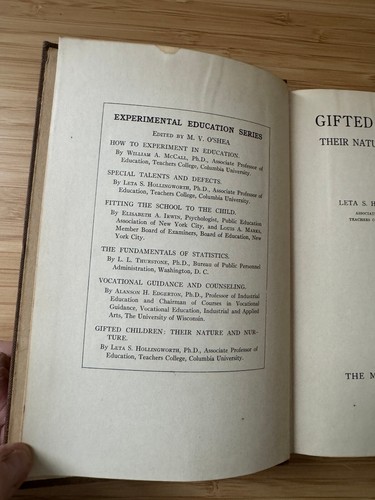 Gifted Children Nature and Nurture Hollingworth 1929 Physique Character Family - Picture 10 of 19