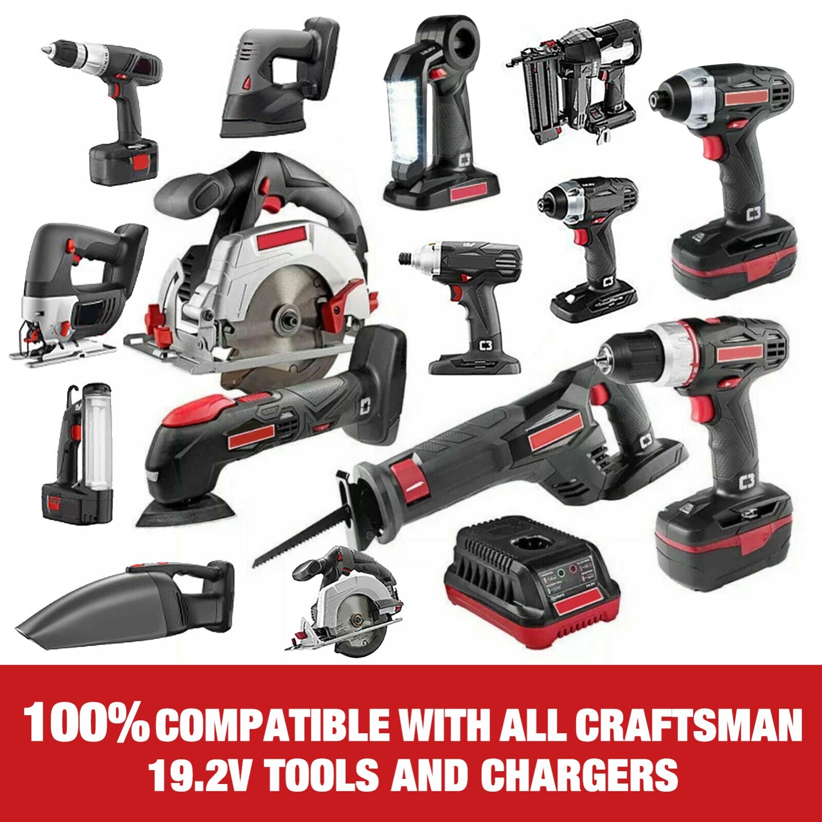 2Pack 19.2 Volt 8.0Ah For Craftsman C3 DieHard Lithium ion XCP Battery 11375 NEW