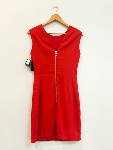 Designer BNWT Versace Size 10 42 IT Red Stunning Shift Women's Dress - Picture 2 of 7
