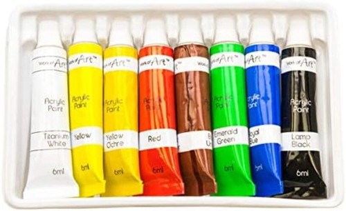 Juego de pintura acrílica de 8 piezas Work of Art - Tubos de 6 ml en vibrante multicolor - Imagen 3 de 3