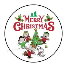 30 MERRY CHRISTMAS ENVELOPE SEALS LABELS STICKERS PARTY FAVORS 1.5" ROUND
