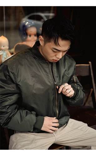 Unisex MA1 BomberJacke Winter Outdoor Militär Pilotjacke Flieger Fly Nylon Coats - Picture 11 of 39