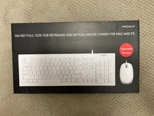 NEW Macally 104 Key Full Size Keyboard and Optical Mouse