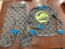 Jurassic World Boys Long Sleeve Pajamas Size 14 Glow In The Dark