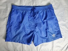 Vintage 80s 90s Adidas Trefoil Logo Soccer Nylon Shorts Men's Size Large L Blue