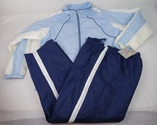 Wilson Tracksuit XL Ladies Heavenly Blue 2pc Vintage Nylon Windbreaker Full Zip