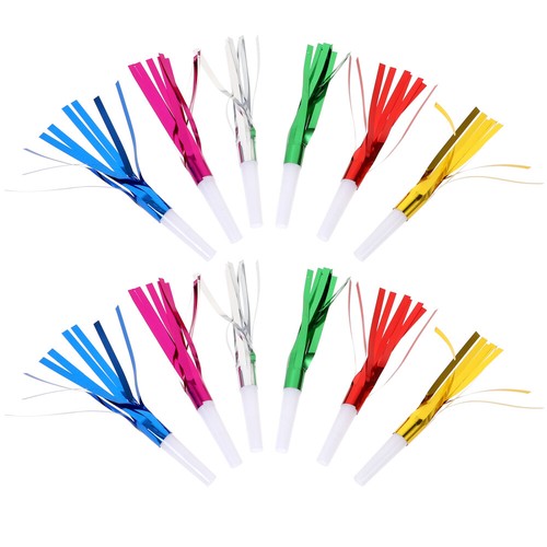 24 PCS Birthday Noise Maker Metallic Blowouts Party Favor Blower