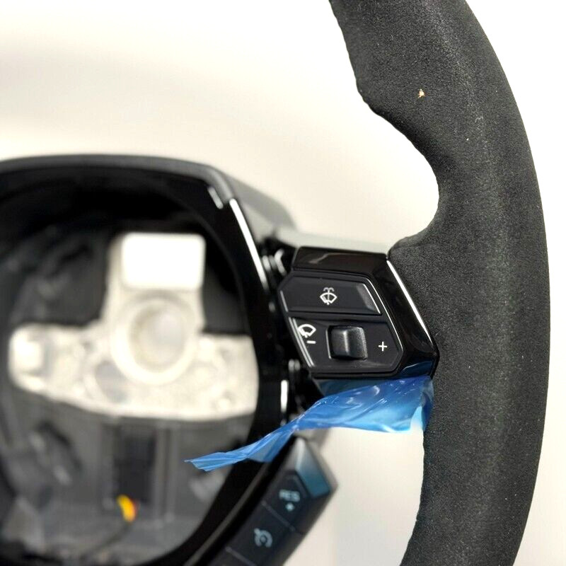 OE Lamborghini Huracan New Alcantara gloss black trim steering wheel white ring