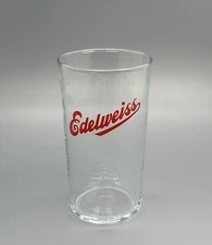Edelweiss Beer Shell Glass / Vtg Tavern Barware Advertising / Man Cave Bar Decor