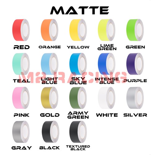 Matte Color Racing Stripes Vinyl Wrap Decals For Audi TT Stripe 10FT / 20FT Long - Picture 2 of 6
