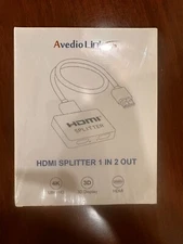 Avedio Links HDMI Splitter 1 In 2 Out 4K For Dual Monitor Full HD 1080P 5' Cable