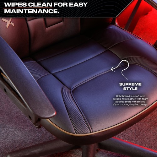 X ROCKER Saturn Mid Back Office Chair Adjustable Height PU Leather - BLACK GOLD - Picture 6 of 10
