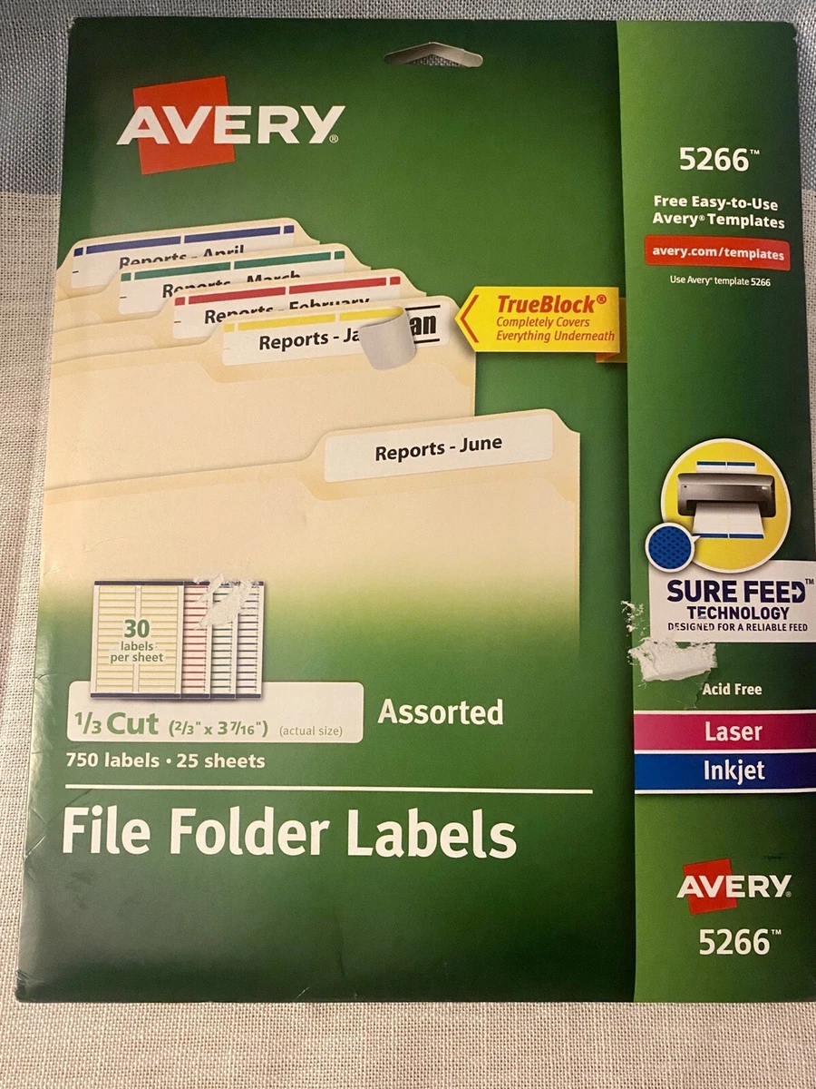 Avery Printable Tab Inserts For Hanging File Folders, 31/2, 59 OFF