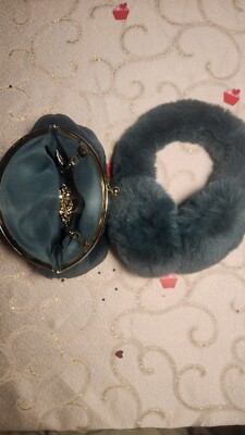 A New Day Clutch Purse Faux Fur Plus Green Faux Fur Ear Muffs 