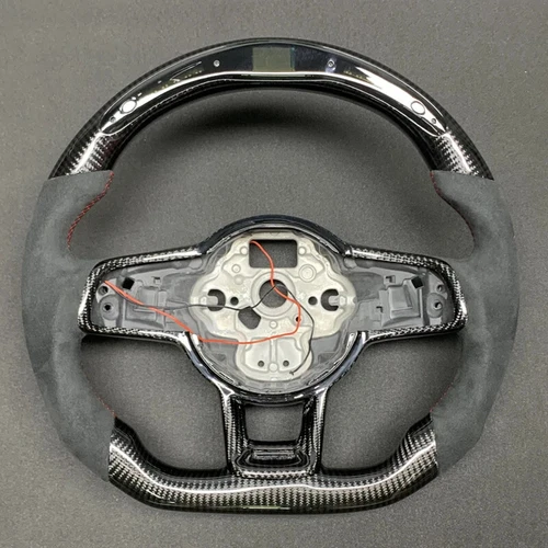 For VW Golf 7.5 GTI MK7 GTS GTD GTE R-Steering Wheel Alcantara LED Carbon Fiber - Picture 3 of 6
