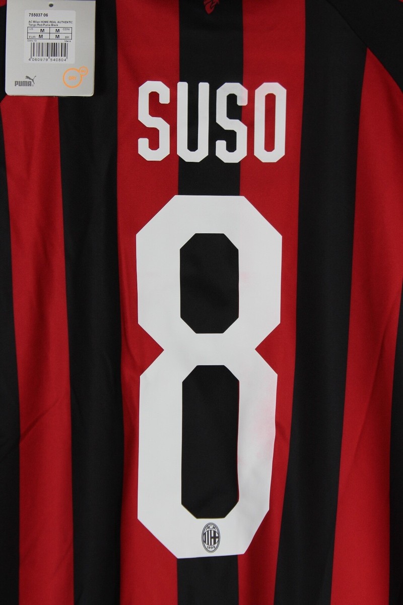 NWT AC MILAN 2018 2019 HOME FOOTBALL SHIRT JERSEY #8 SUSO