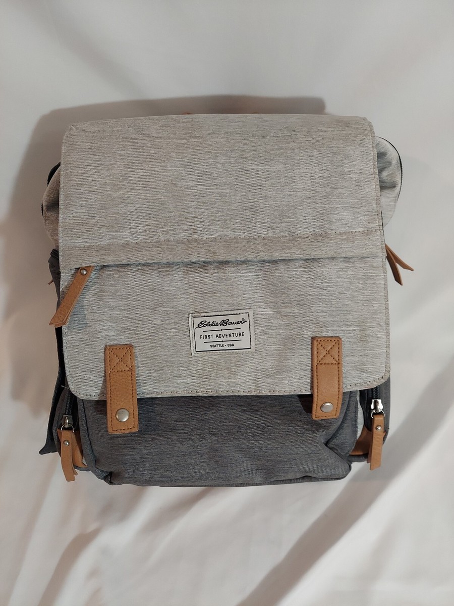 Eddie Bauer Cascade First Adventure Backpack Diaper Bag Gray Travel Sack