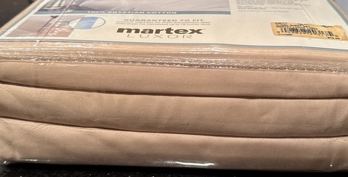 Martex Luxor 100% Egyptian Cotton Taupe Beige Queen Sheets Sheet Set - Picture 4 of 6