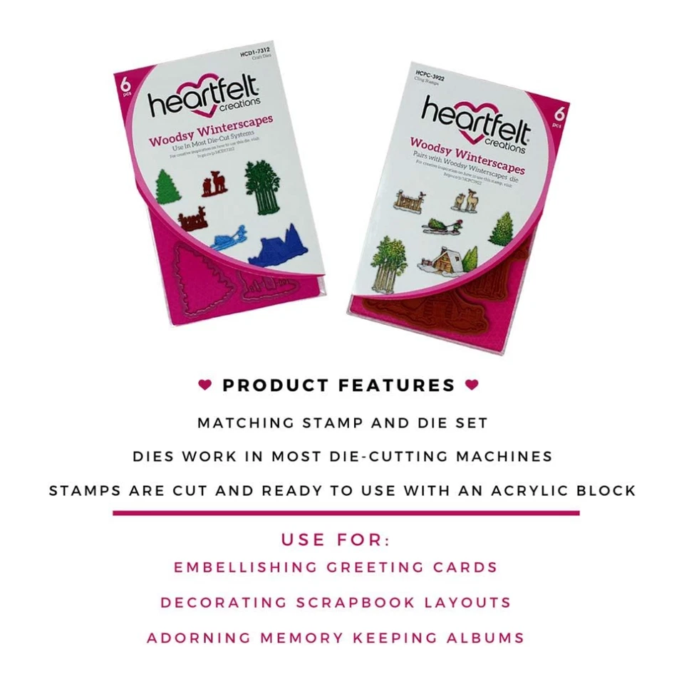 Juego de sellos y troqueles festivos de invierno Heartfelt Creations para hacer tarjetas Foto 2 de 4