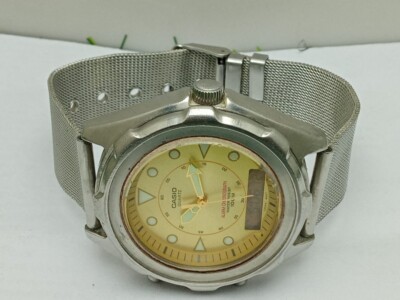 Casio AMW-320R Quartz Mod 2701 Ana/Digi Golden DIal Vintage Men's
