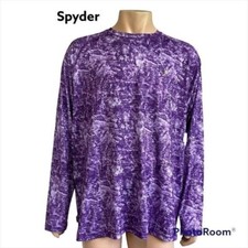 NEW SPYDER SWIM  Men purple rush guard long sleeves UPF30 multicam XXL