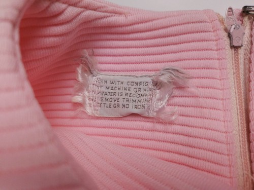 Meg Madison Vintage 60s Pink New York Ribbed Lace Shift Dress Medium - Picture 9 of 19