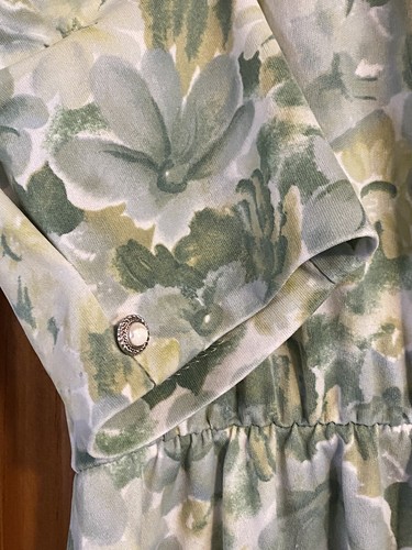 Vintage California Looks Dress Women Size 16WP Green 3/4 Sleeve Pockets A Line - Picture 4 of 10