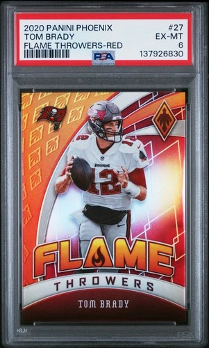2020 PANINI PHOENIX FLAME THROWERS RED #27 TOM BRADY 163/299 PSA 6