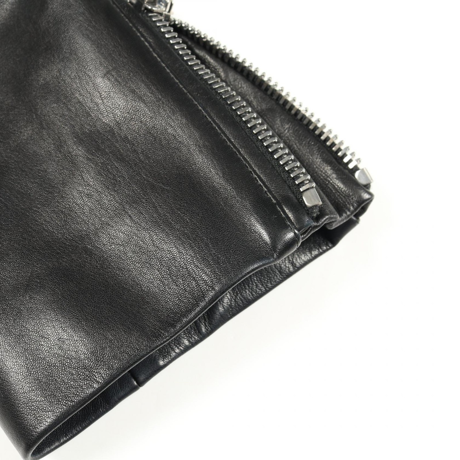 Gucci Pearl Frill Rider Jacket Lamb Leather Ladies Black Series image 9